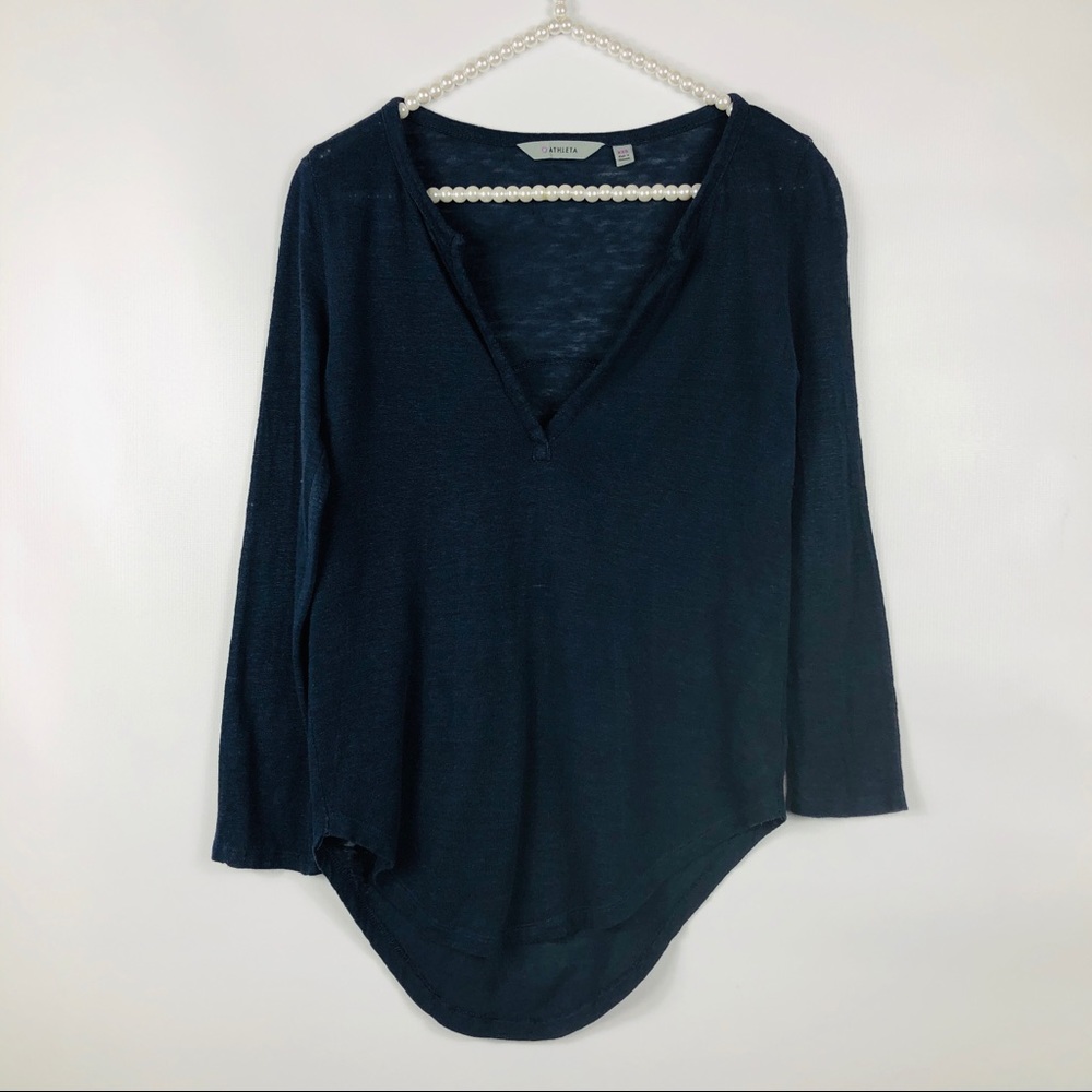 ATHLETA | Womens Blue Long Sleeve Shirt XXS